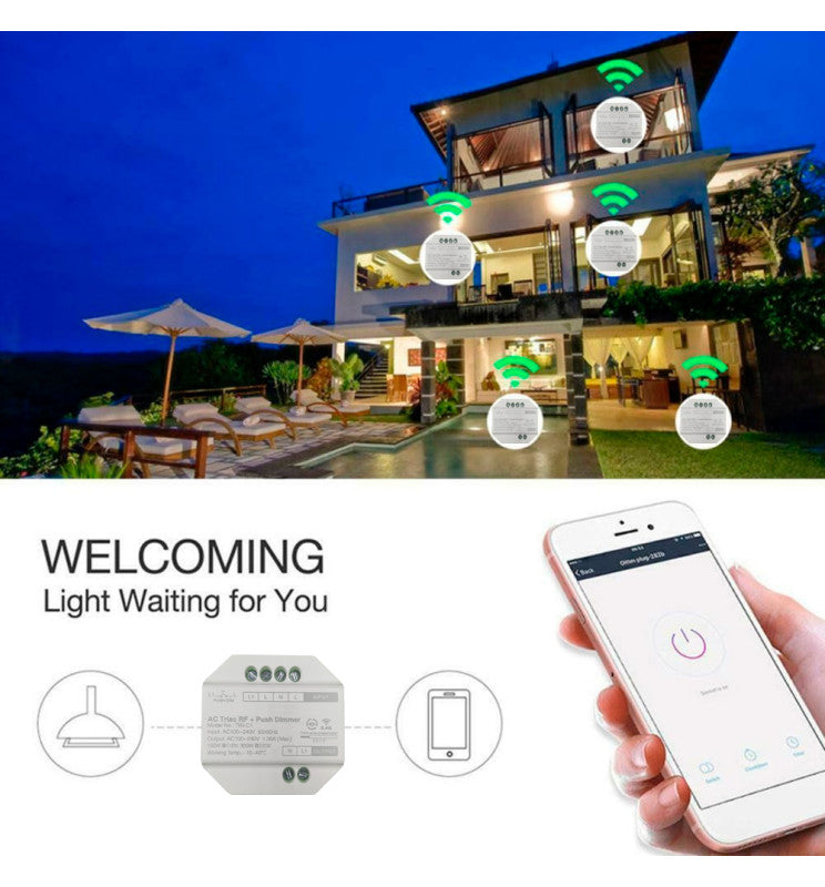 220V Dimmer for LED Push Button TRIAC Switch RF