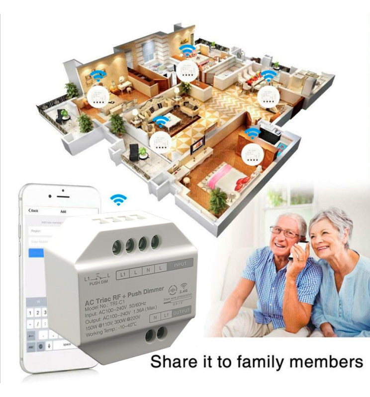 220V Dimmer for LED Push Button TRIAC Switch RF