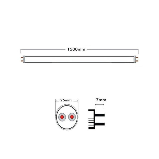 22W T8 LED Tube Glass 150cm 4000K - LED Tube