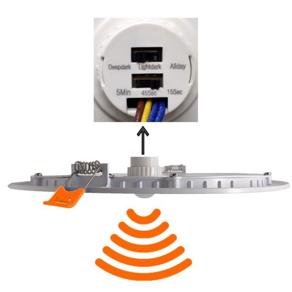 18W 20W 22W 24W Round LED Downlight with Motion Sensor Cut-out 200mm 4 CCT - Ceiling Light Fixtures - Panels