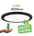 24W ASKIM Recessed or Surface LED Downlight with 3 CCT Black - ceiling lighting