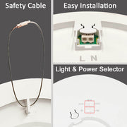 24W-18W-12W Circular LED Ceiling Light NEW MOSS 3CCT IP44 - Ceiling Light Fixtures - Downlights