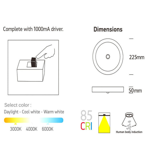 24W - 22W- 20W -18W LED Surface Ceiling Light Motion Detector CCT - LED ceiling lighting - Ledex Lighting UK