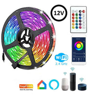 24W Dimmable Smart WiFi LED Strip 5m 12V with Remote Control - Light Ropes & Strings - Strip Lights