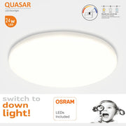 24W Frameless QUASAR LED Downlight with OSRAM Chip 3 CCT - LED ceiling lighting