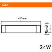 24W Integrated LED Batten Light 60cm with OSRAM Chip 3 CCT - Ceiling Light Fixtures - Battens