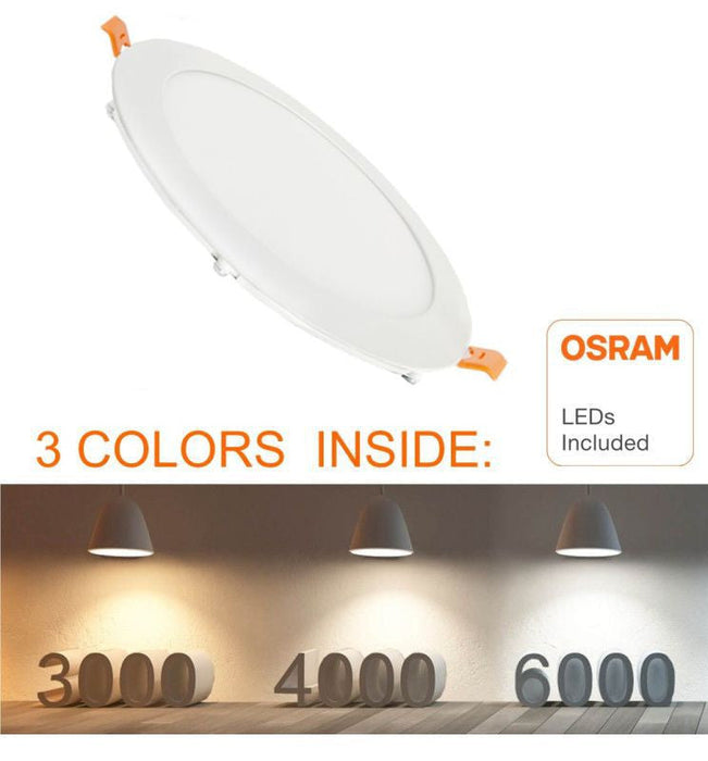 24W Circular LED Downlight Slim with CCT selectable colour