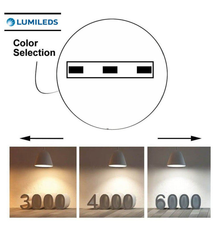24W Round MOSS LED Ceiling Light BLACK with Adjustable Cut Out 3 CCT - Ceiling Light Fixtures - Panels