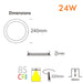 24W Round slim panel LED Downlight with OSRAM Chip 3000K - LED Downlight - Ledex Lighting UK