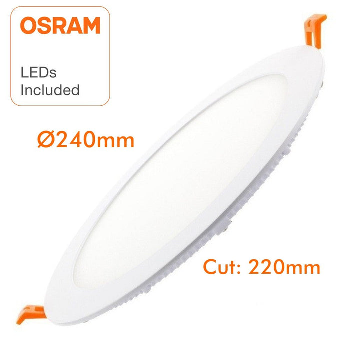 24W Round slim panel LED Downlight with OSRAM Chip 3000K - LED Downlight - Ledex Lighting UK