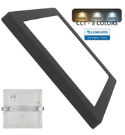 24W Square MOSS LED Ceiling Light in Black 3 CCT with Adjustable Cut-Out - Ceiling Light Fixtures - Downlights