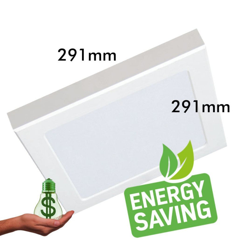 24W Square MOSS LED Ceiling Light in White 3 CCT with Adjustable Cut-Out - Ceiling Light Fixtures - Downlights