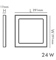 24W Square MOSS LED Ceiling Light in White 3 CCT with Adjustable Cut-Out - Ceiling Light Fixtures - Downlights