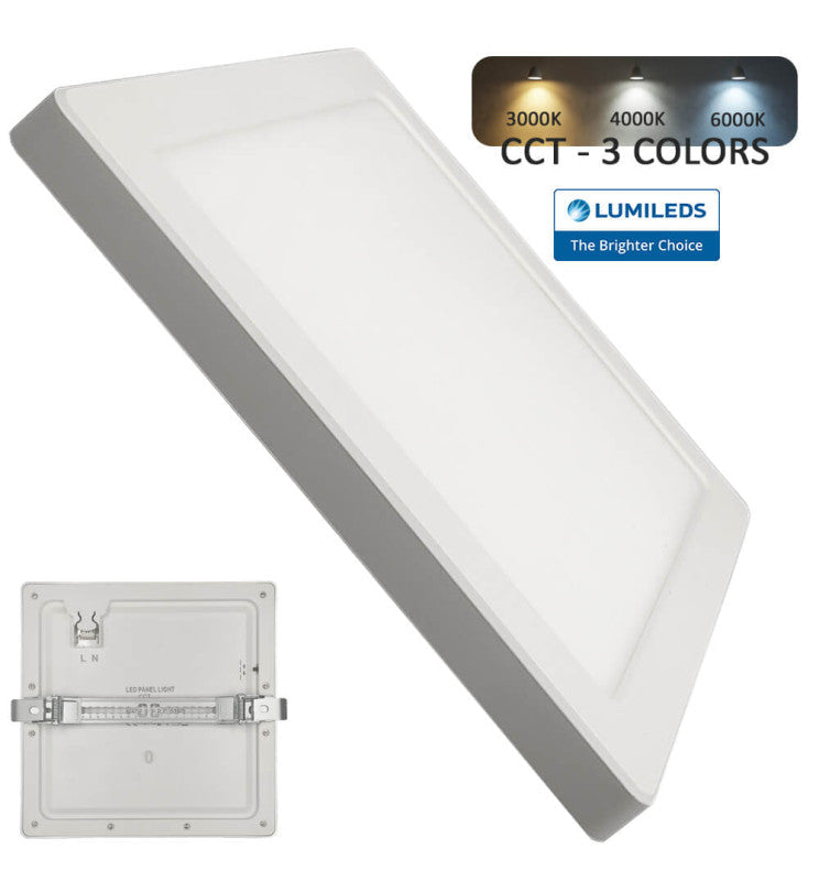 24W Square MOSS LED Ceiling Light in White 3 CCT with Adjustable Cut-Out - Ceiling Light Fixtures - Downlights