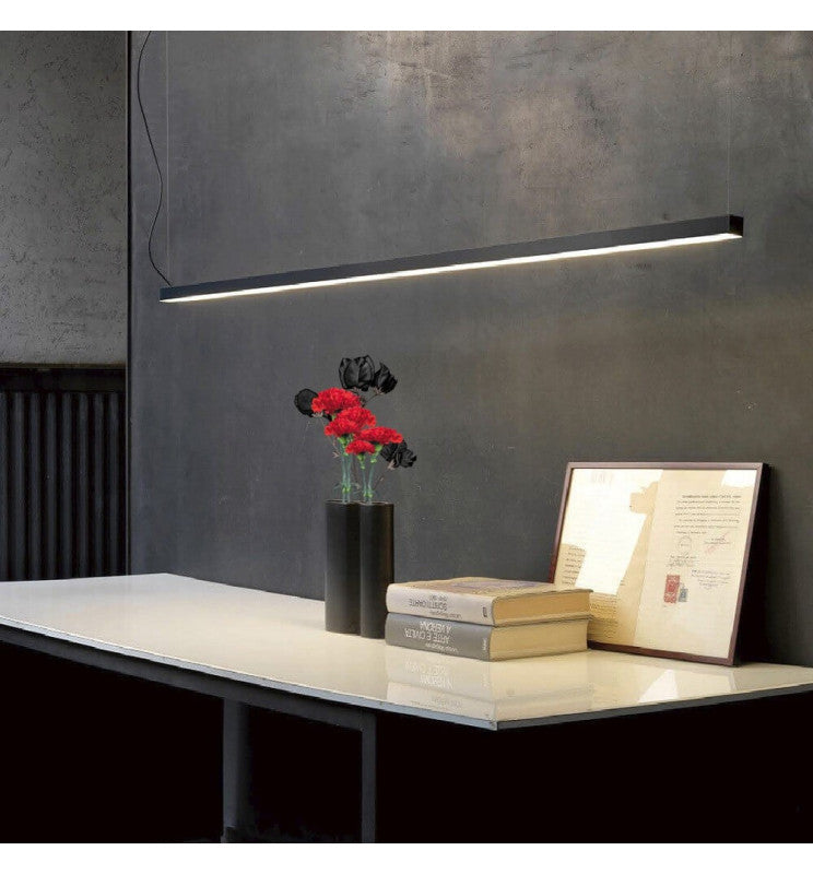 Dimmable MUNICH MINI LED Pendant Light in Black 0.44m 0.94m 1.44m 1.94m - Lighting - Linear Lights