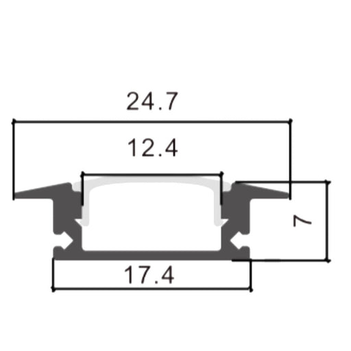 2m Aluminium profile kit for LED Strips with Wings - LED Accessories