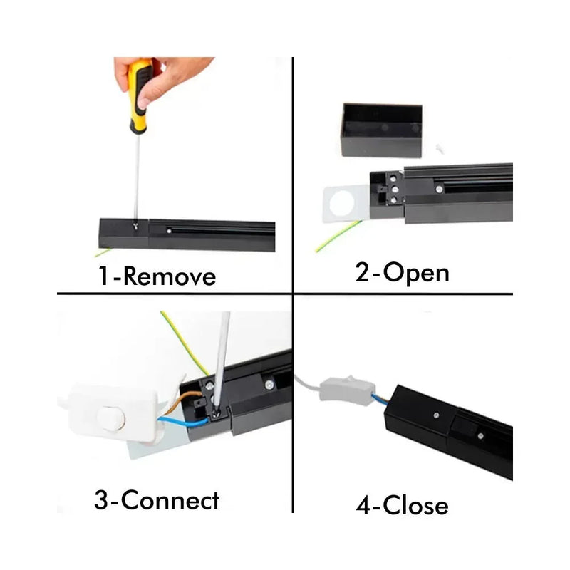 2m Single Phase Track Light Rail - Track Lighting Rails - Accessories