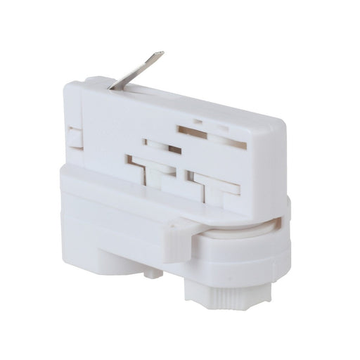 3 Phase Rail Adapter Connector in White - LED Accessories