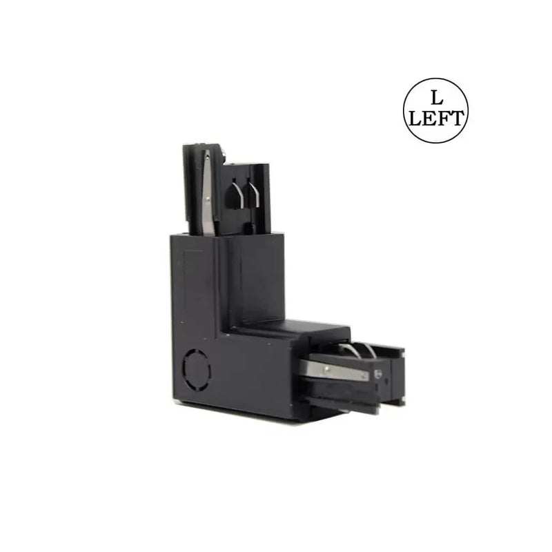 3 PHASE LEFT L rail union Black - LED Accessories - Ledex Lighting UK
