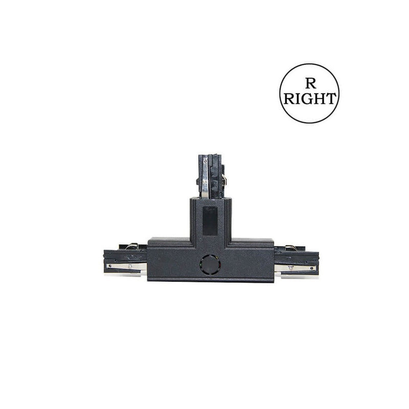 T-shaped 3 Circuit Track Light Connector in Black - LED Accessories