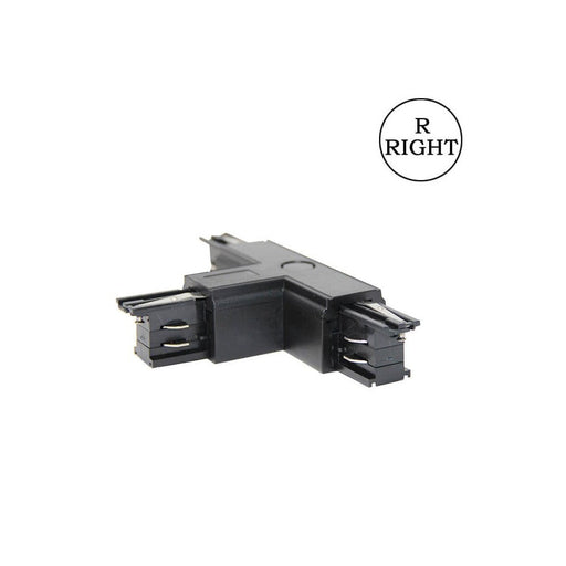 T-shaped 3 Circuit Track Light Connector in Black - LED Accessories