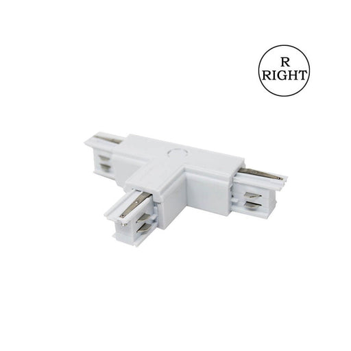 T-shaped 3 Circuit Track Light Connector in White - LED Accessories