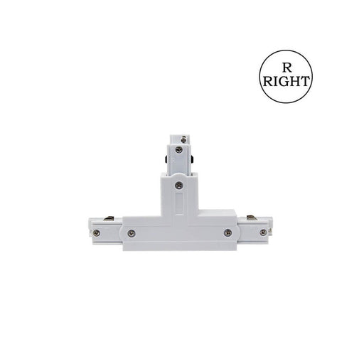 T-shaped 3 Circuit Track Light Connector in White - LED Accessories