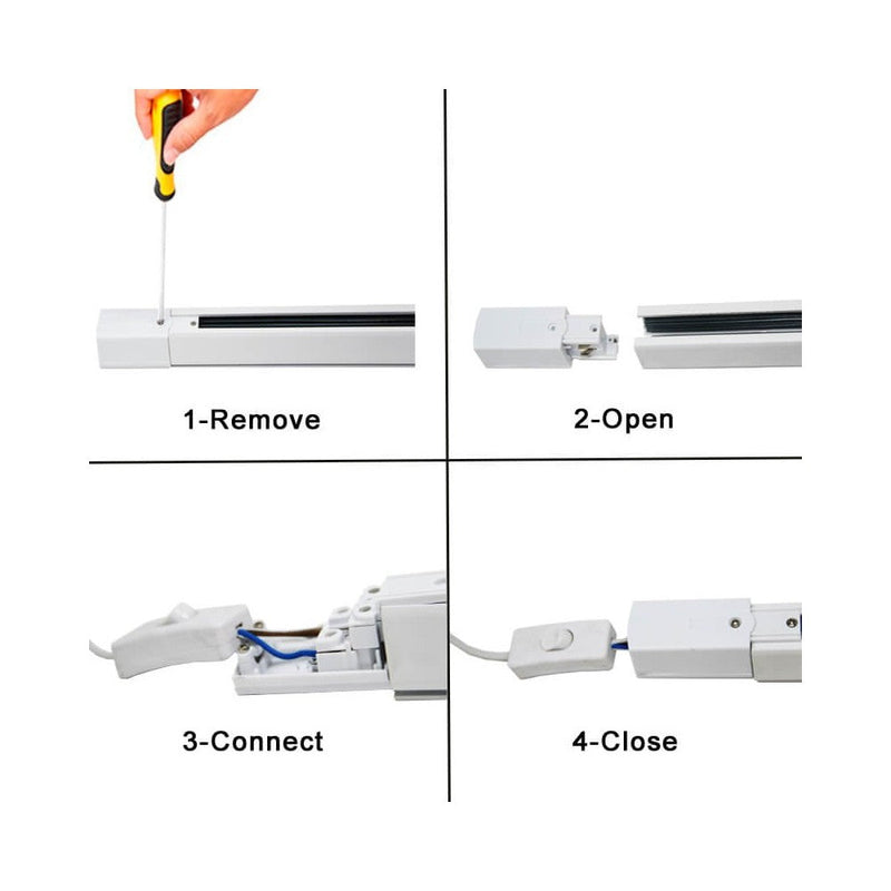 3 Phase Track Light Rail 1m in Black - Track Lighting Rails - Accessories