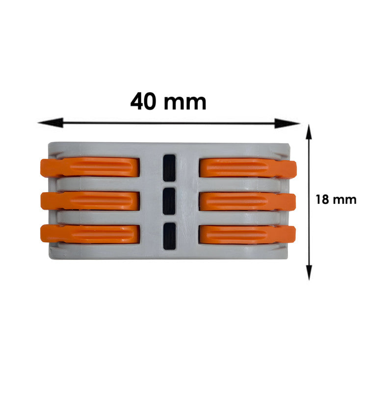 3 Way Lever Wire Connector 3 Inputs - 3 Outputs