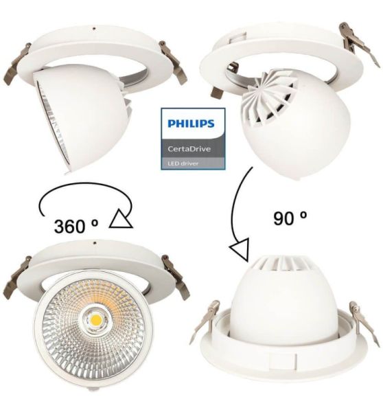 30W Adjustable HAMBURG LED Spotlight with PHILIPS Driver 3 CCT - LED Spotlight