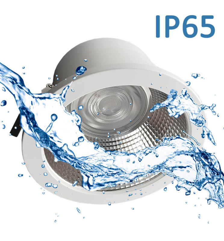 30W Circular LED Downlight GXtronic CRI + 92 Cut-out Ø145mm 3CCT IP65 - Ceiling Light Fixtures - Downlights