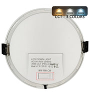 30W Circular LED Downlight GXtronic CRI + 92 Cut-out Ø145mm 3CCT IP65 - Ceiling Light Fixtures - Downlights