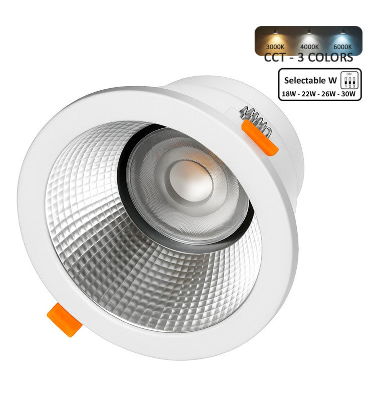 30W Circular LED Downlight GXtronic CRI + 92 Cut-out Ø145mm 3CCT IP65 - Ceiling Light Fixtures - Downlights
