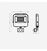 30W LED Floodlight AURORA 140Lm/W with PIR Motion Sensor - Flood & Spot Lights - Floodlights