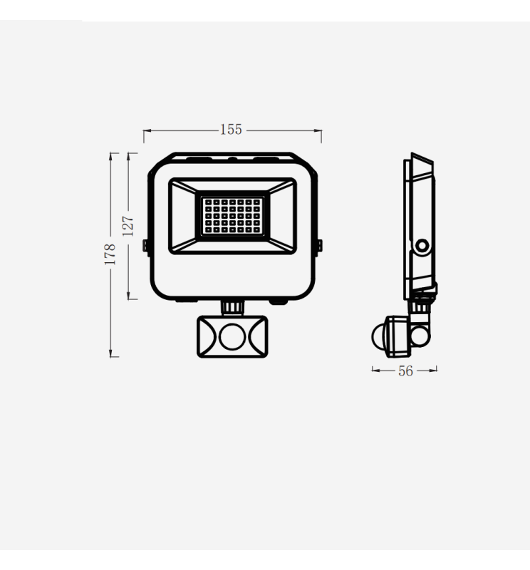 30W LED Floodlight AURORA 140Lm/W with PIR Motion Sensor - Flood & Spot Lights - Floodlights