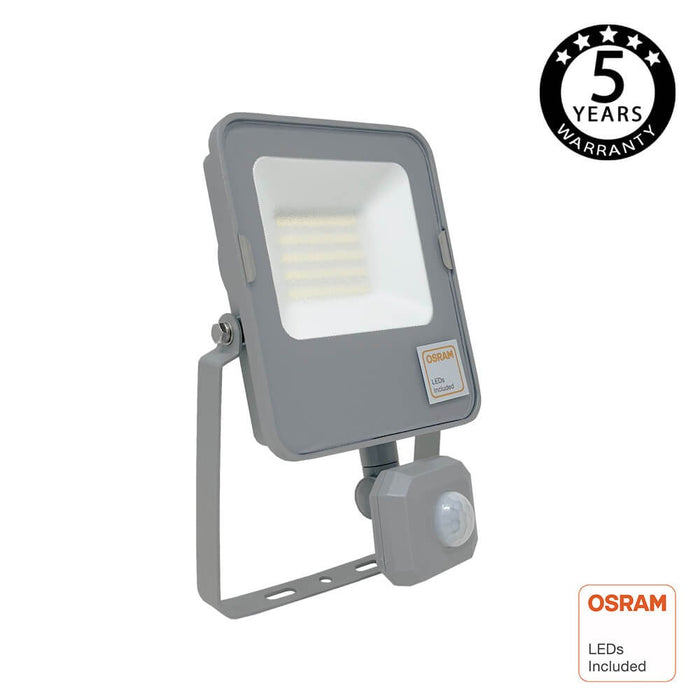 30W LED Floodlight with PIR Sensor - New Evolution - 6000K - LED