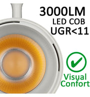 30W LED Track Light PARIS White Single-Phase with Bridgelux Chip UGR11 24º - Track Lighting Fixtures - Track Lighting