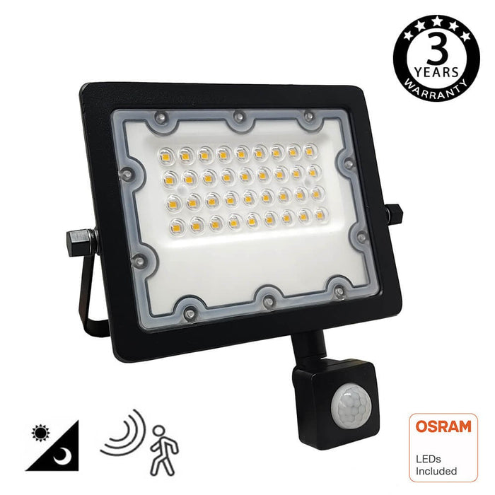 30W NEW AVANT LED Floodlight with PIR Motion Sensor 4000K - LED