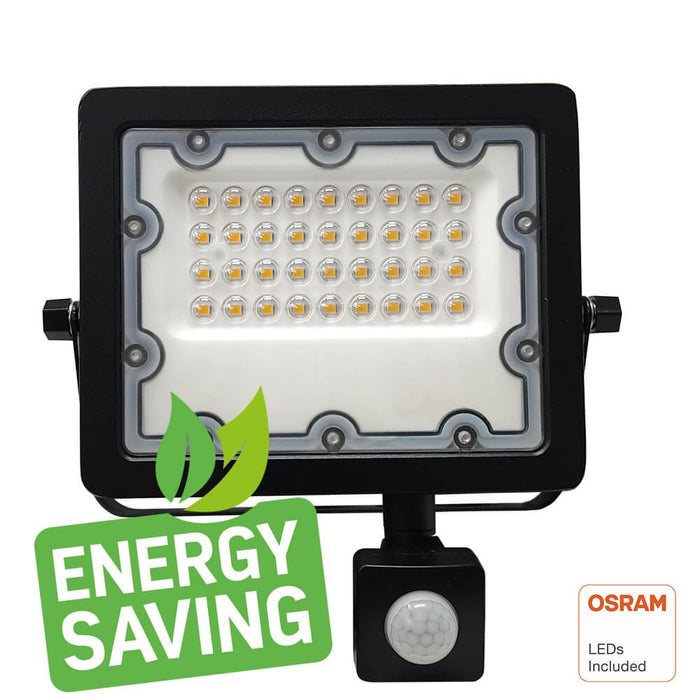 30W NEW AVANT LED Floodlight with PIR Motion Sensor 4000K - LED