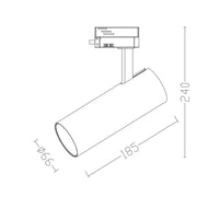 30W Single Phase BERNA LED Track Light 3000K Silver - Track Lighting Fixtures - Track Lighting