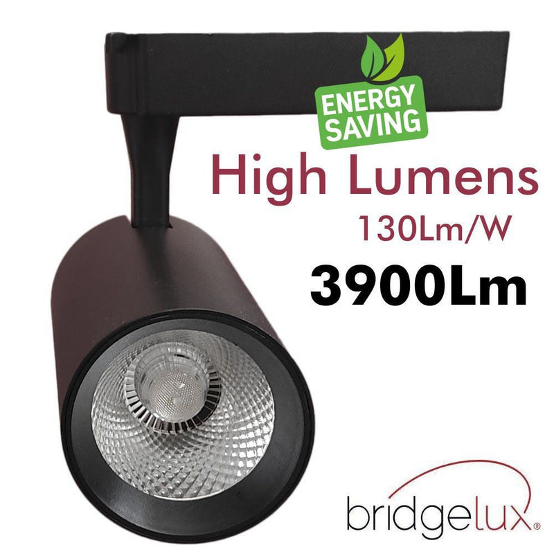 30W Single-Phase LED Track Light PARMA in Black 4000K - Track Lighting - Track Lighting