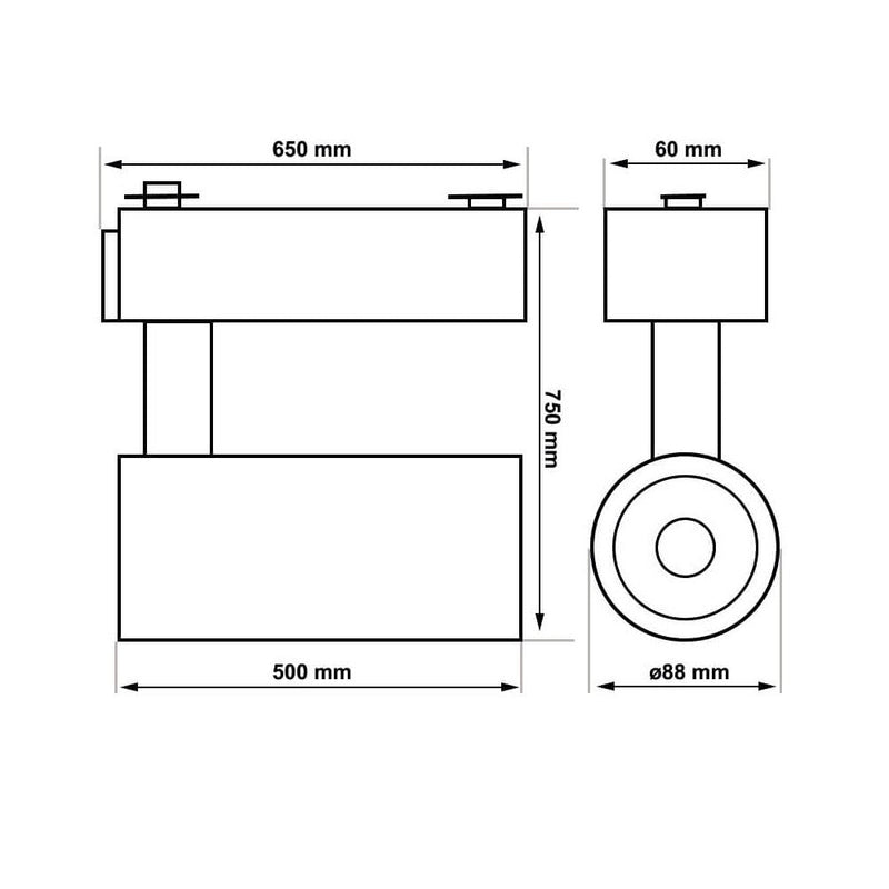 30W Single-Phase LED Track Light PARMA in White 4000K - Track Lighting - Track Lighting