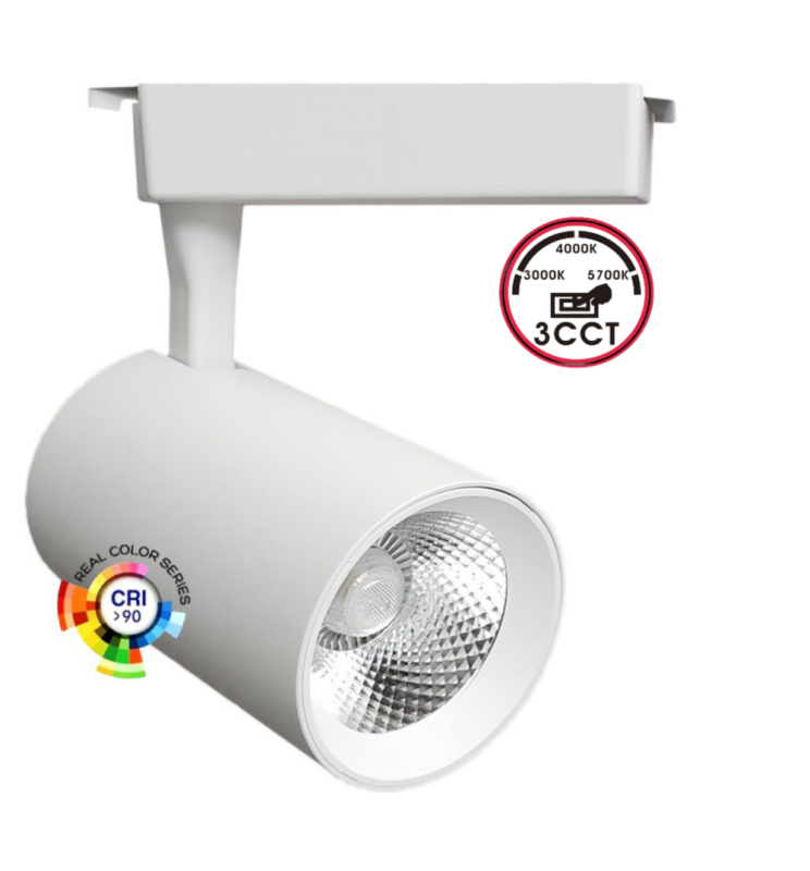 30W Single Phase PARMA LED Spotlight White 3 CCT - Track Lighting - Track Lighting