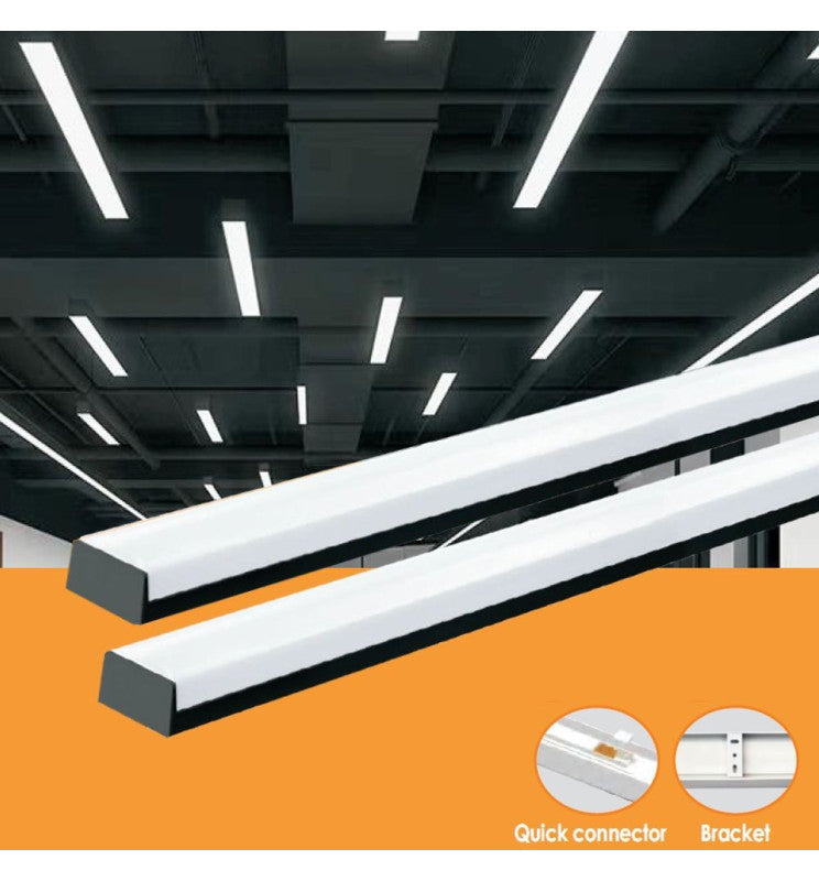 36W Linear BERGEN LED Batten Black 119cm 3 CCT - Ceiling Light Fixtures - Battens