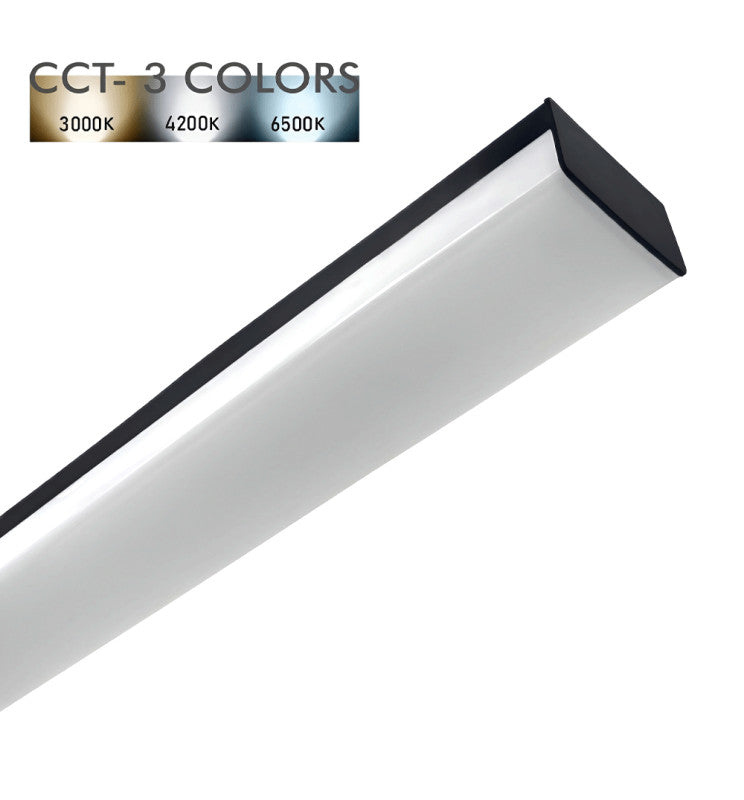36W Linear BERGEN LED Batten Black 119cm 3 CCT - Ceiling Light Fixtures - Battens