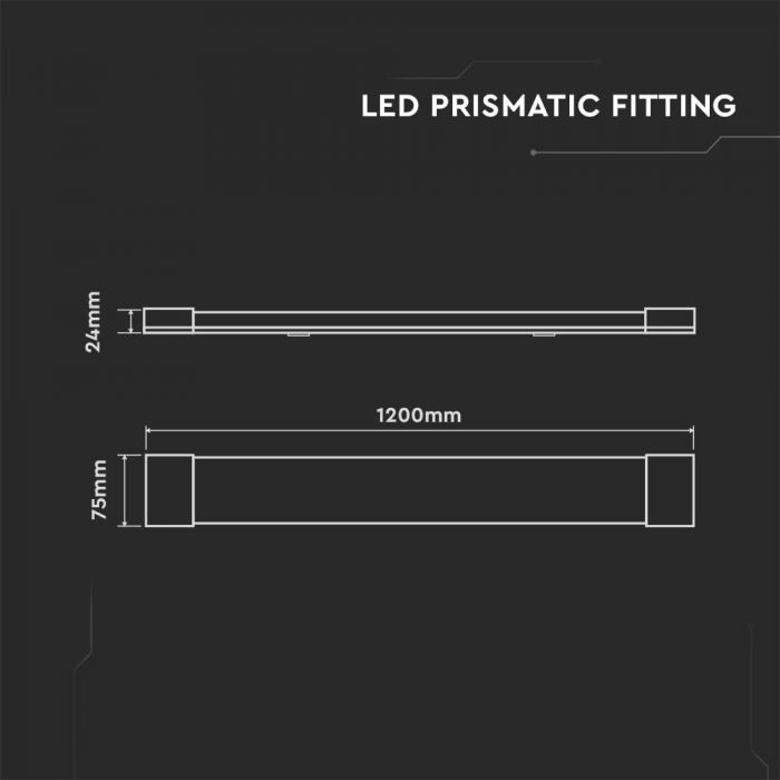 36W Prismatic LED Batten 120cm 4000K - LED Batten - Ledex Lighting UK