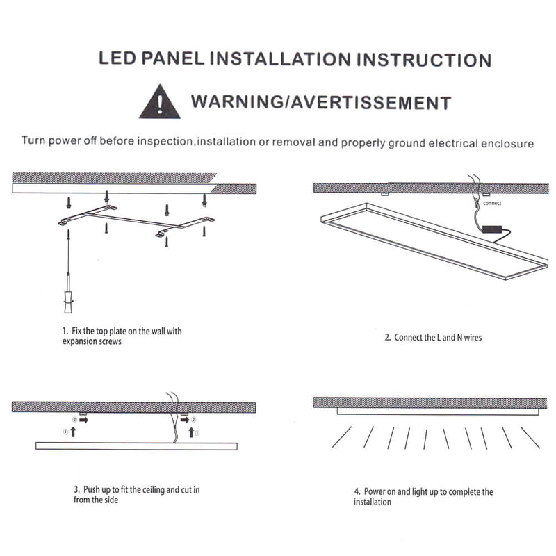 36W Surface Mounted or Recessed LED Panel 60X30 GXtronic Driver 3CCT - Ceiling Light Fixtures - Panels