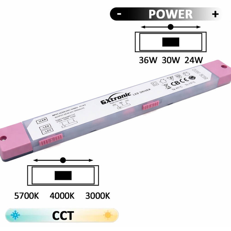 36W Surface Mounted or Recessed LED Panel 60X30 GXtronic Driver 3CCT - Ceiling Light Fixtures - Panels
