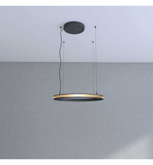 37W Circular SPACE VENUS LED Pendant Light in Black 60cm - Ceiling Light Fixtures - Linear Lights