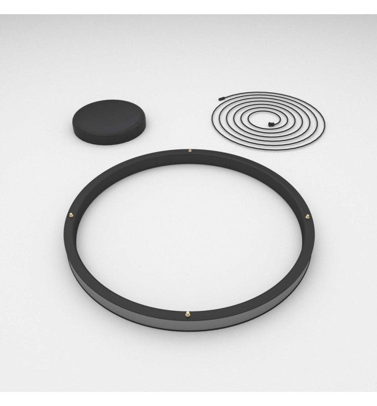 37W Circular SPACE VENUS LED Pendant Light in Black 60cm - Ceiling Light Fixtures - Linear Lights